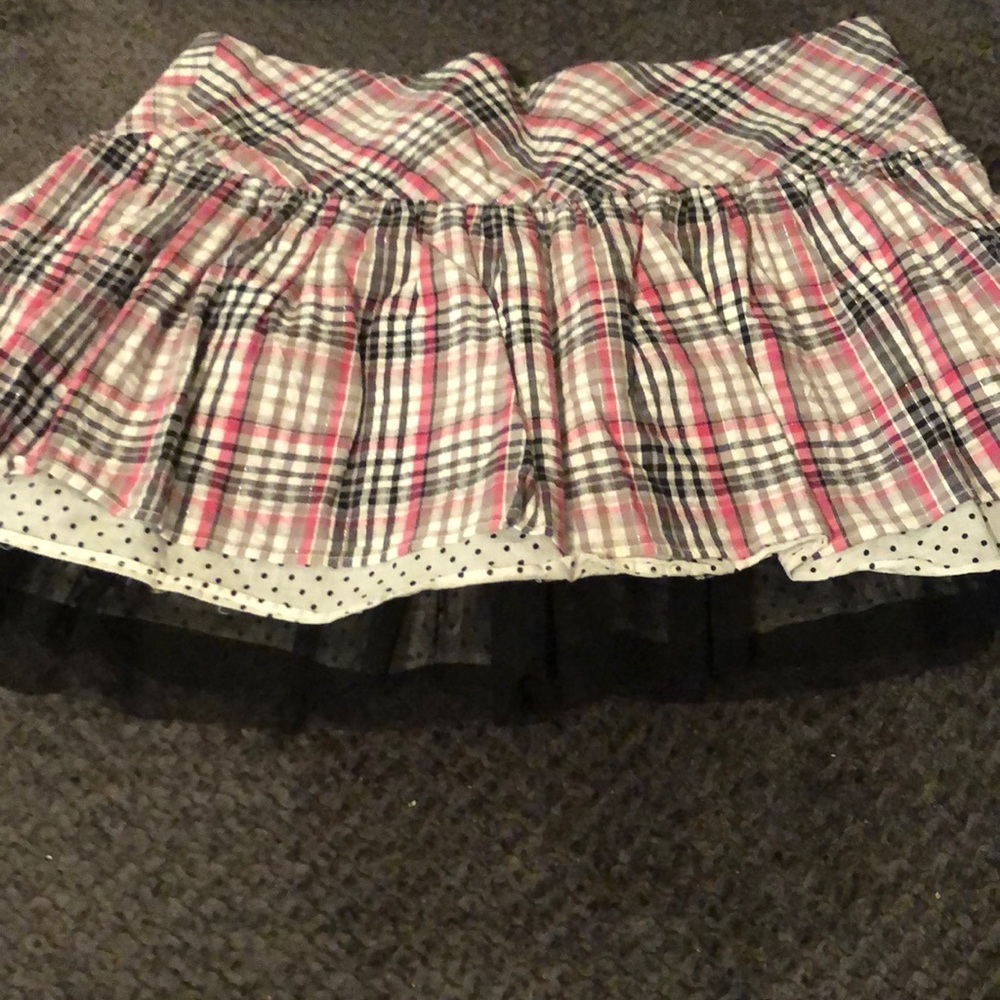 Pink Plaid Multilayer Skirt